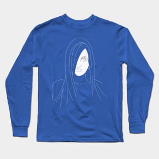 Pretty Girl  - Portrait Sketch Drawing Long Sleeve T-Shirt